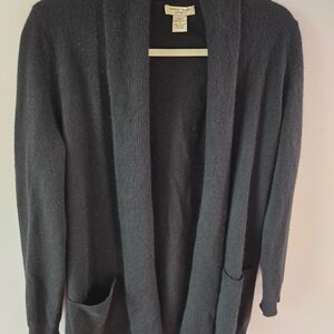 Women's Black Open Front Cardigan